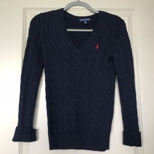 Ralph Lauren Cable Knit Sweater - V Neck